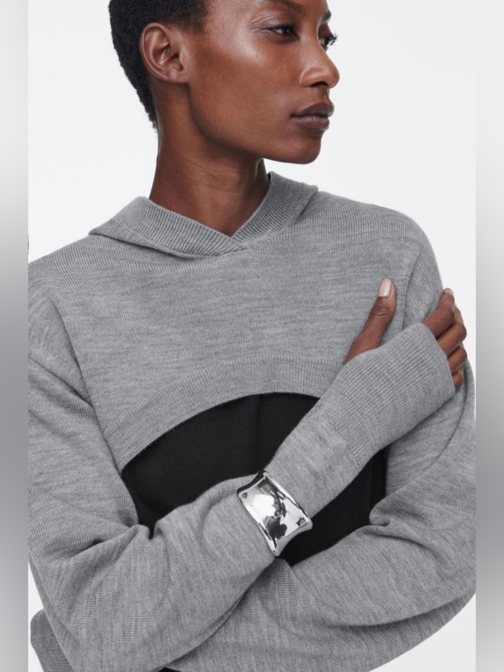 COS Cropped Wool Hoodie XS/S